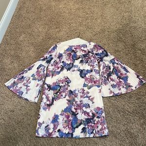 Floral print bat wing dress